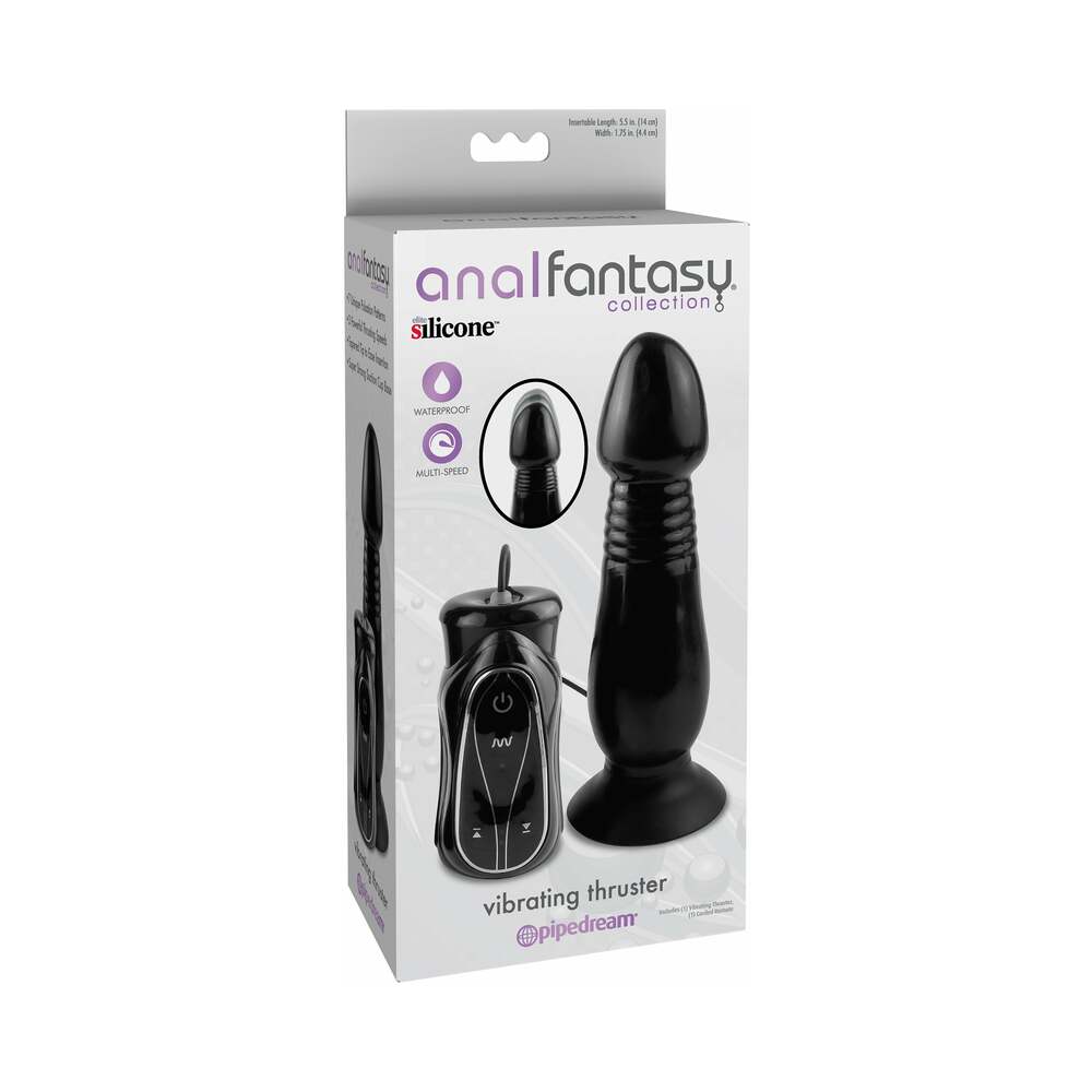 Pipedream Anal Fantasy Collection Silicone Remote-Controlled Vibrating Thruster With Suction Cup Black